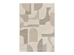 Alfombra interior - geométrico con relieve - crema - 120 x 170 cm - VERONA