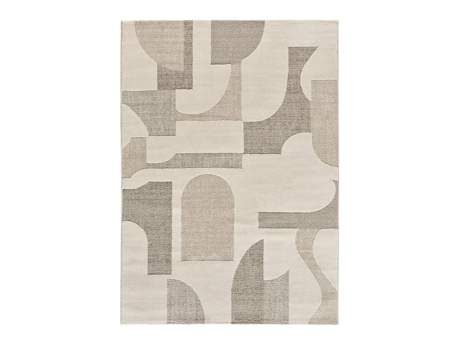 Alfombra interior - geométrico con relieve - crema - 120 x 170 cm - VERONA