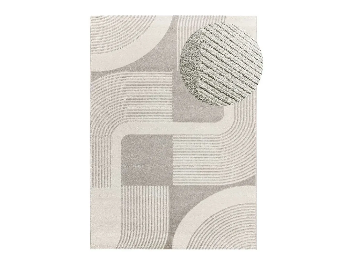 Alfombra interior - geométrico con relieve - plata - 160 x 230 cm - FLORA