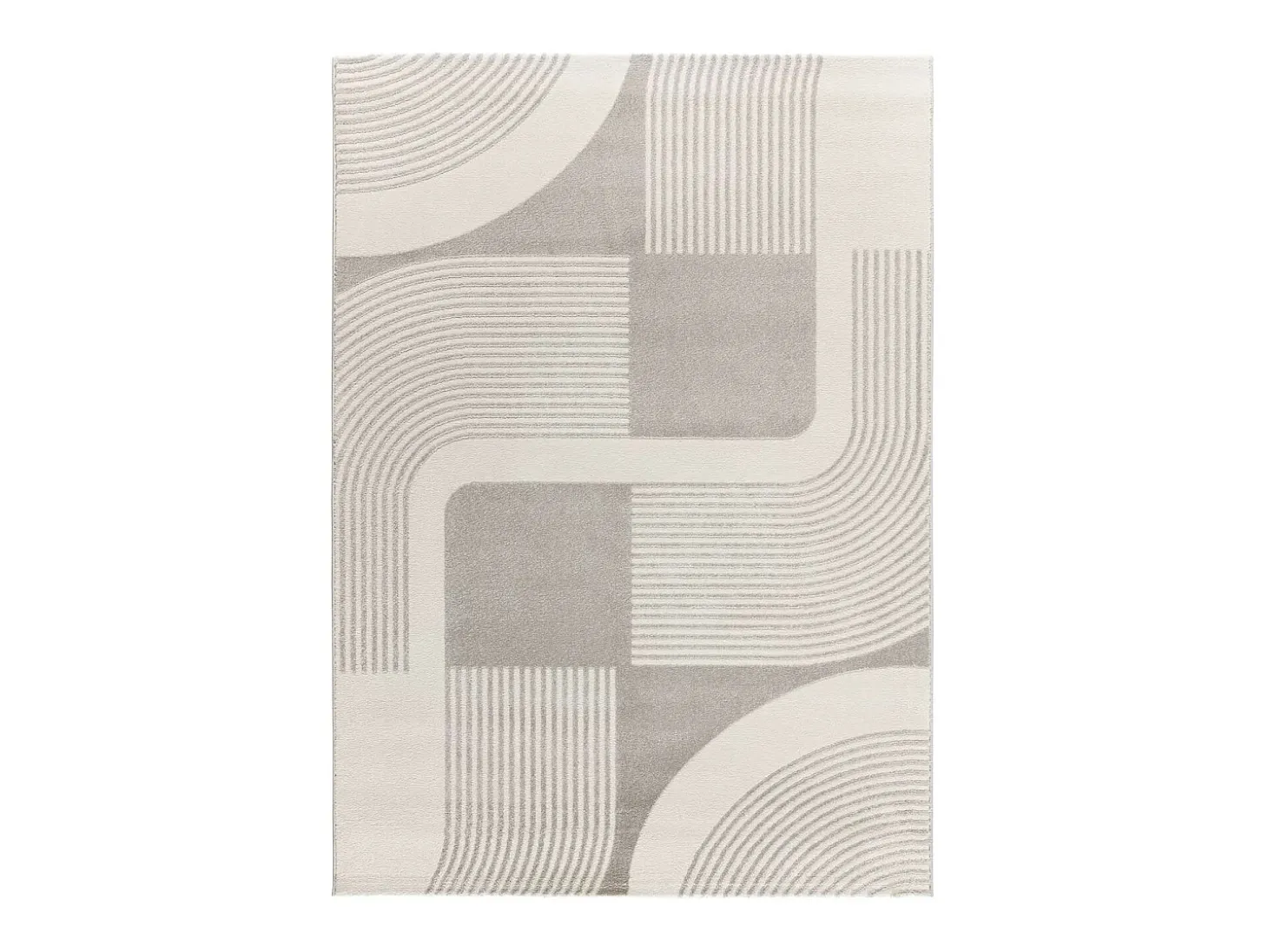 Alfombra interior - geométrico con relieve - plata - 160 x 230 cm - FLORA
