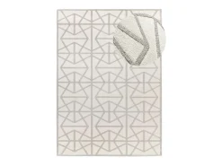Alfombra interior - geométrico con relieve - plata - 80 x 150 cm - FLORA