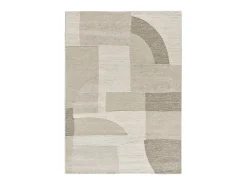 Alfombra interior - geométrico con relieve - crema - 80 x 150 cm - VERONA