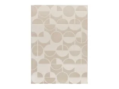 Alfombra interior - geométrico con relieve - blanco - 80 x 150 cm - FLORA