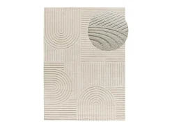 Alfombra interior - geométrico con relieve - crema - 120 x 170 cm - VERONA