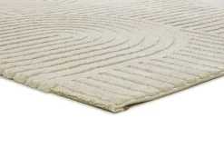 Alfombra interior - geométrico con relieve - crema - 120 x 170 cm - VERONA