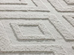 Alfombra interior - geométrico con relieve - crema - 120 x 170 cm - ESTILO