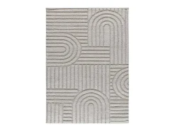 Alfombra interior - geométrico con relieve - gris - 190 x 285 cm - JUNO