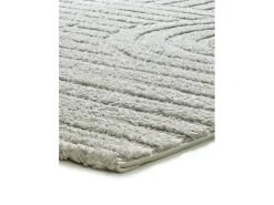 Alfombra interior - geométrico con relieve - gris - 190 x 285 cm - JUNO