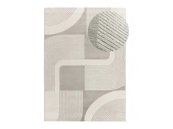Alfombra interior - geométrico con relieve - plata - 80 x 150 cm - FLORA