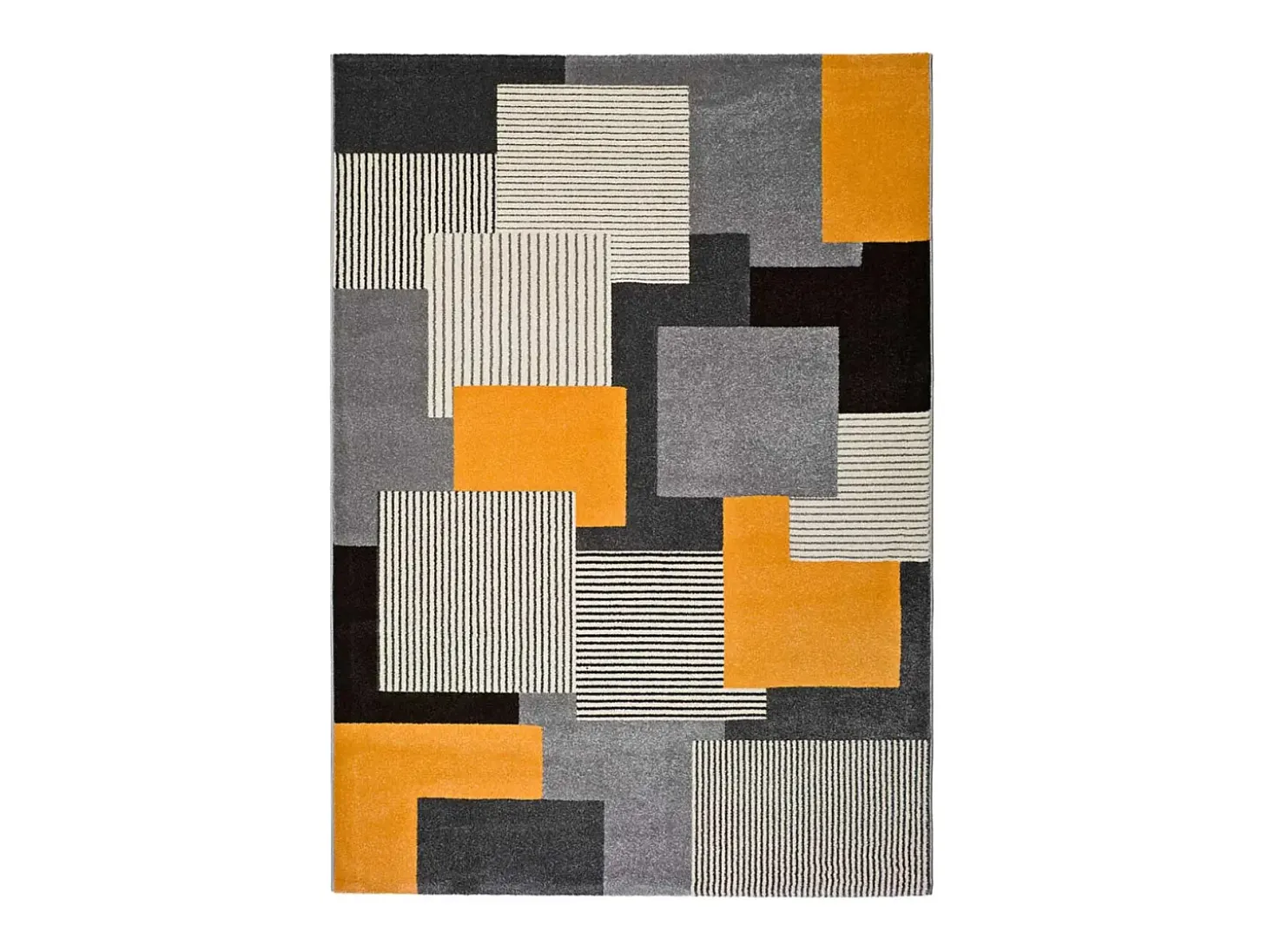 Alfombra interior - geométrico - gris - 140 x 200 cm - LEO