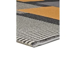 Alfombra interior - geométrico - gris - 140 x 200 cm - LEO
