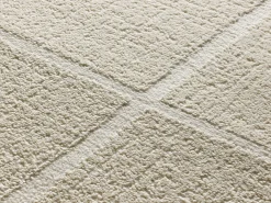 Alfombra interior - geométrico con relieve - blanco - 133 x 190 cm - FLORA