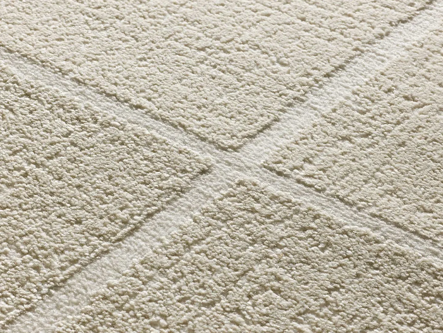 Alfombra interior - geométrico con relieve - blanco - 133 x 190 cm - FLORA