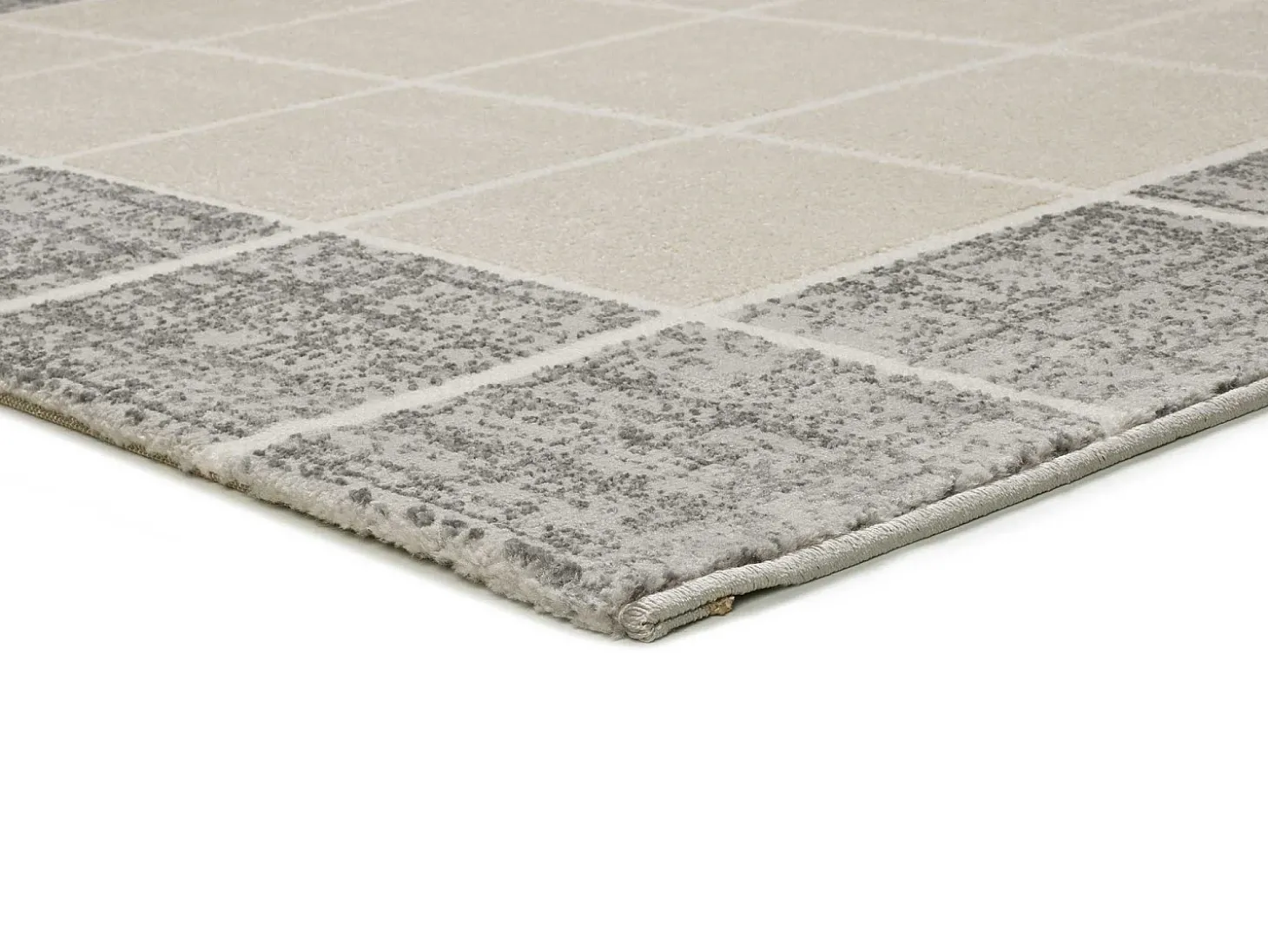 Alfombra interior - geométrico con relieve - blanco - 133 x 190 cm - FLORA