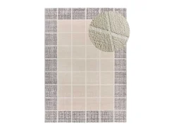 Alfombra interior - geométrico con relieve - blanco - 133 x 190 cm - FLORA