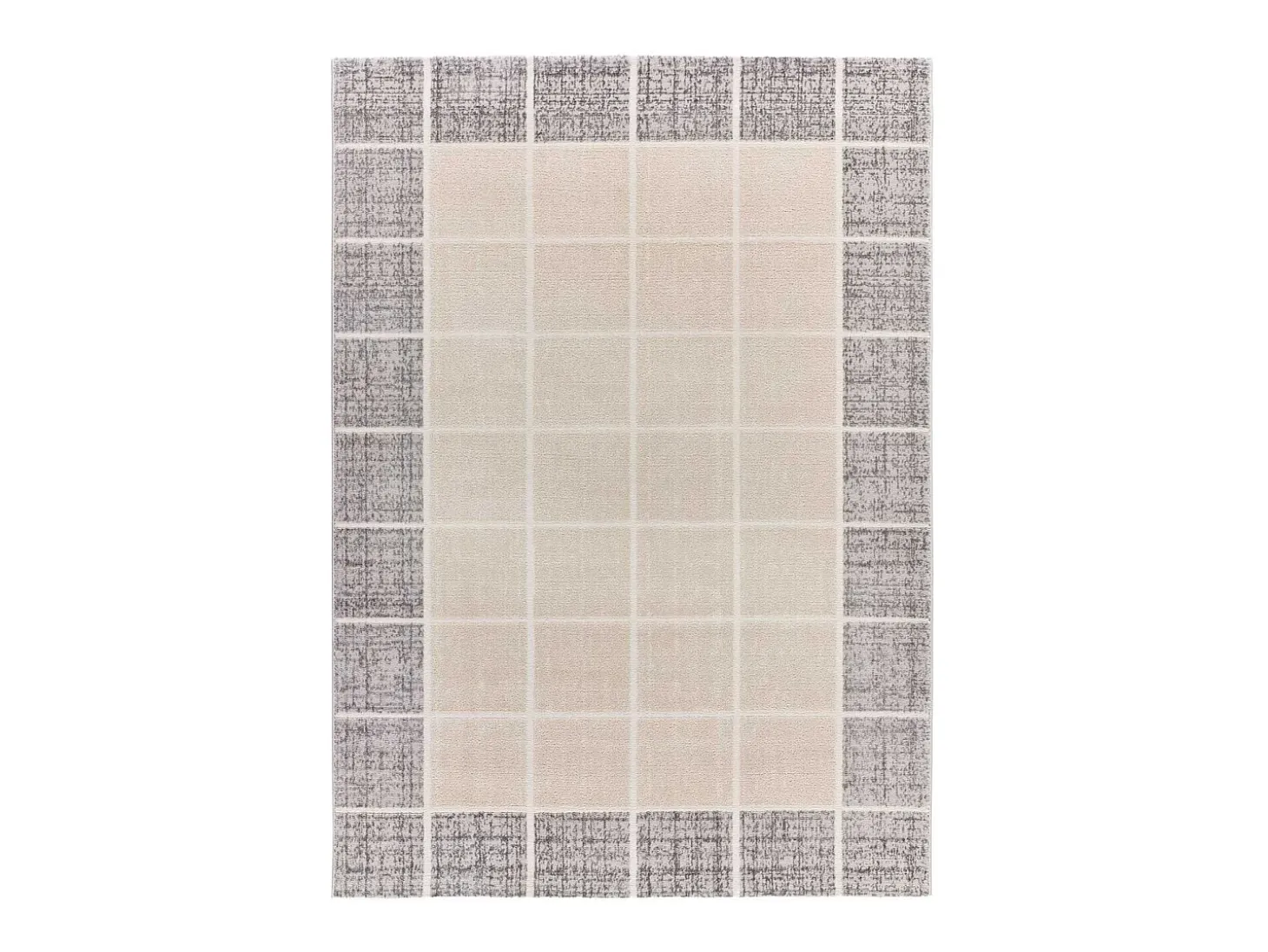Alfombra interior - geométrico con relieve - blanco - 133 x 190 cm - FLORA