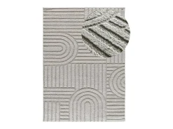 Alfombra interior - geométrico con relieve - gris - 126 x 190 cm - JUNO