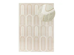 Alfombra interior - geométrico con relieve - blanco - 80 x 150 cm - FLORA