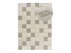 Alfombra interior - geométrico con relieve - crema - 120 x 170 cm - VERONA