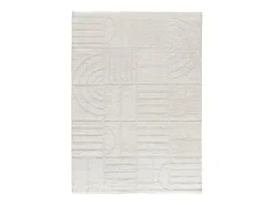 Alfombra interior - geométrico - blanco - 140 x 200 cm - BLANCHE