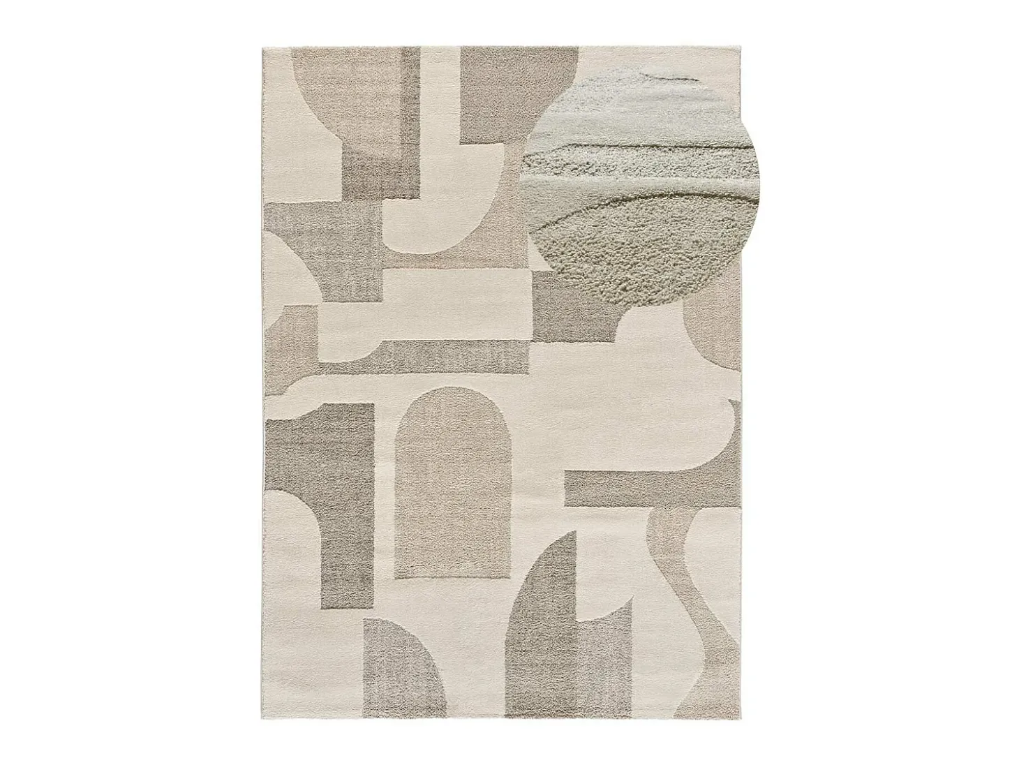 Alfombra interior - geométrico con relieve - crema - 80 x 150 cm - VERONA
