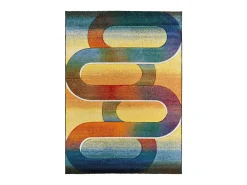 Alfombra interior - geométrico - multicolor - 140 x 200 cm - SYBIL