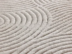 Alfombra interior - geométrico con relieve - crema - 120 x 170 cm - ESTILO