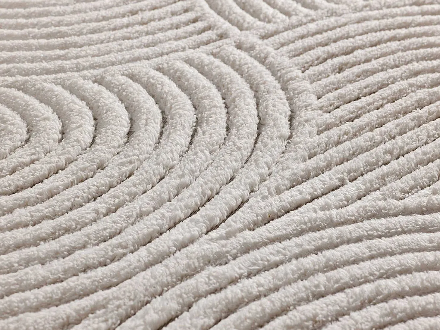 Alfombra interior - geométrico con relieve - crema - 120 x 170 cm - ESTILO