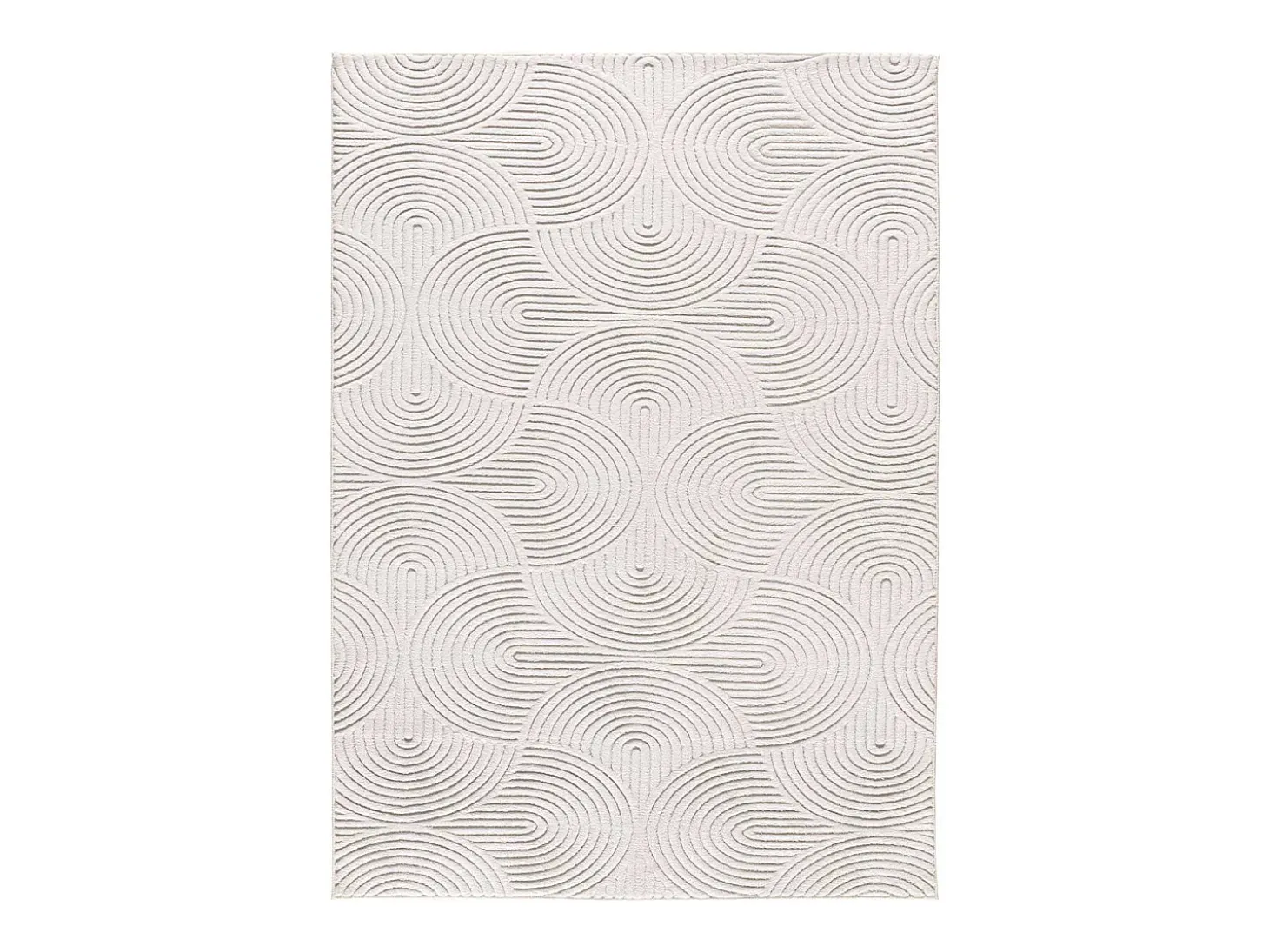 Alfombra interior - geométrico con relieve - crema - 120 x 170 cm - ESTILO