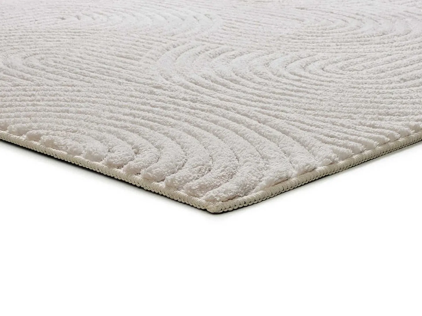 Alfombra interior - geométrico con relieve - crema - 120 x 170 cm - ESTILO