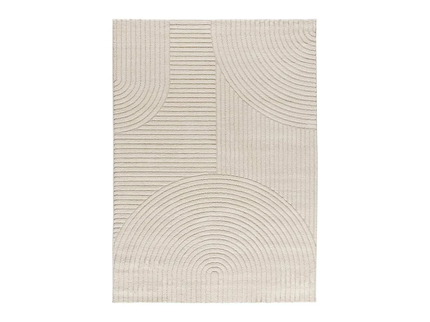 Alfombra interior - geométrico con relieve - crema - 120 x 170 cm - VERONA