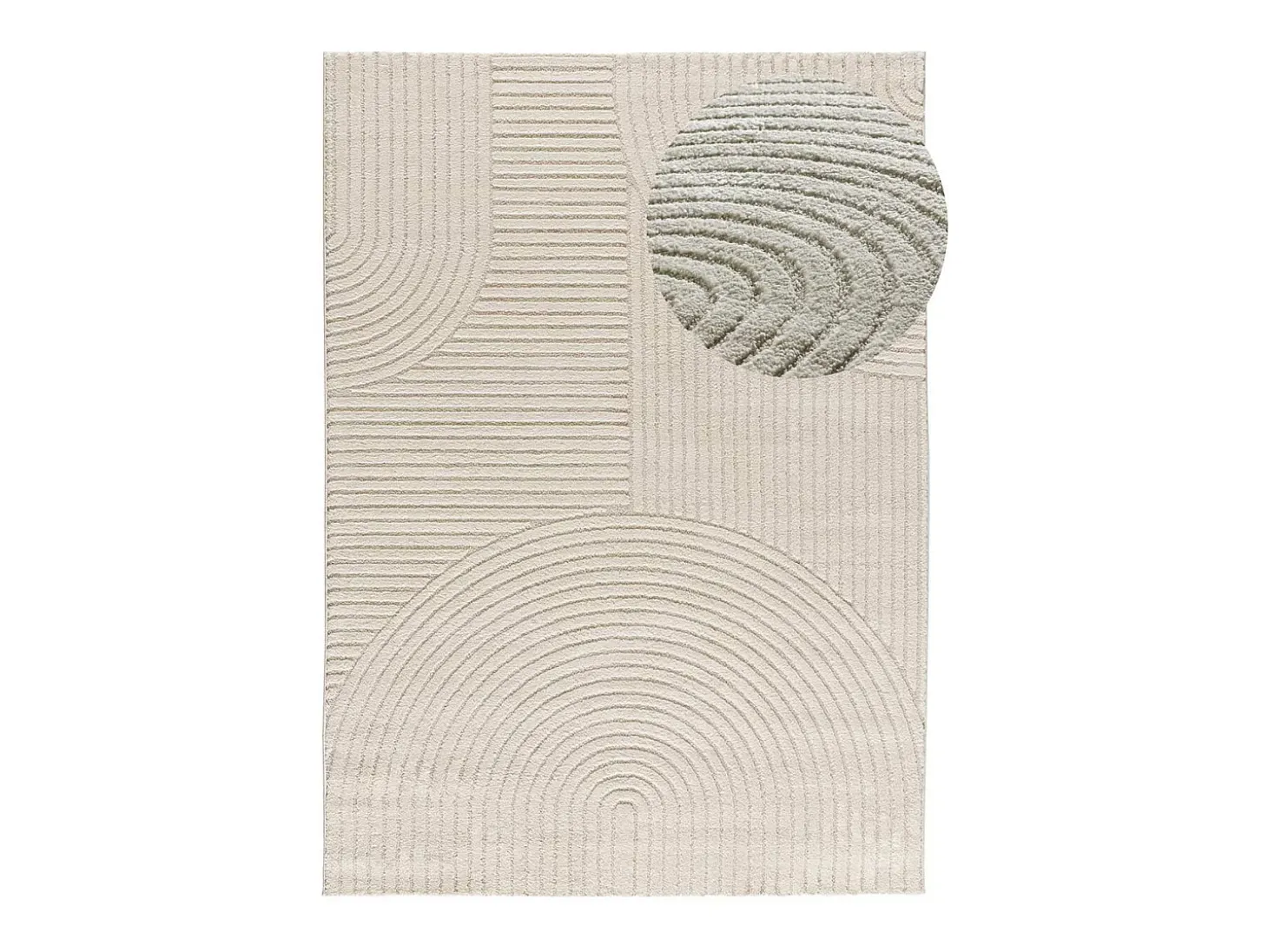 Alfombra interior - geométrico con relieve - crema - 120 x 170 cm - VERONA