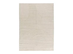 Alfombra interior - geométrico con relieve - crema - 80 x 150 cm - VERONA