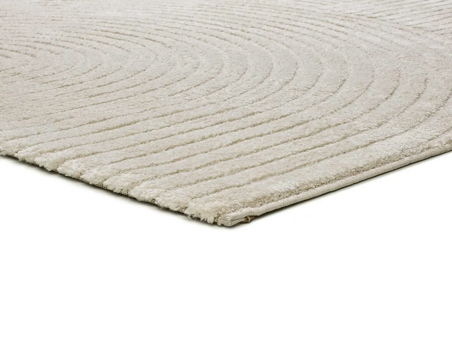 Alfombra interior - geométrico con relieve - crema - 80 x 150 cm - VERONA