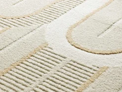 Alfombra interior - geométrico con relieve - blanco - 200 x 290 cm - FLORA