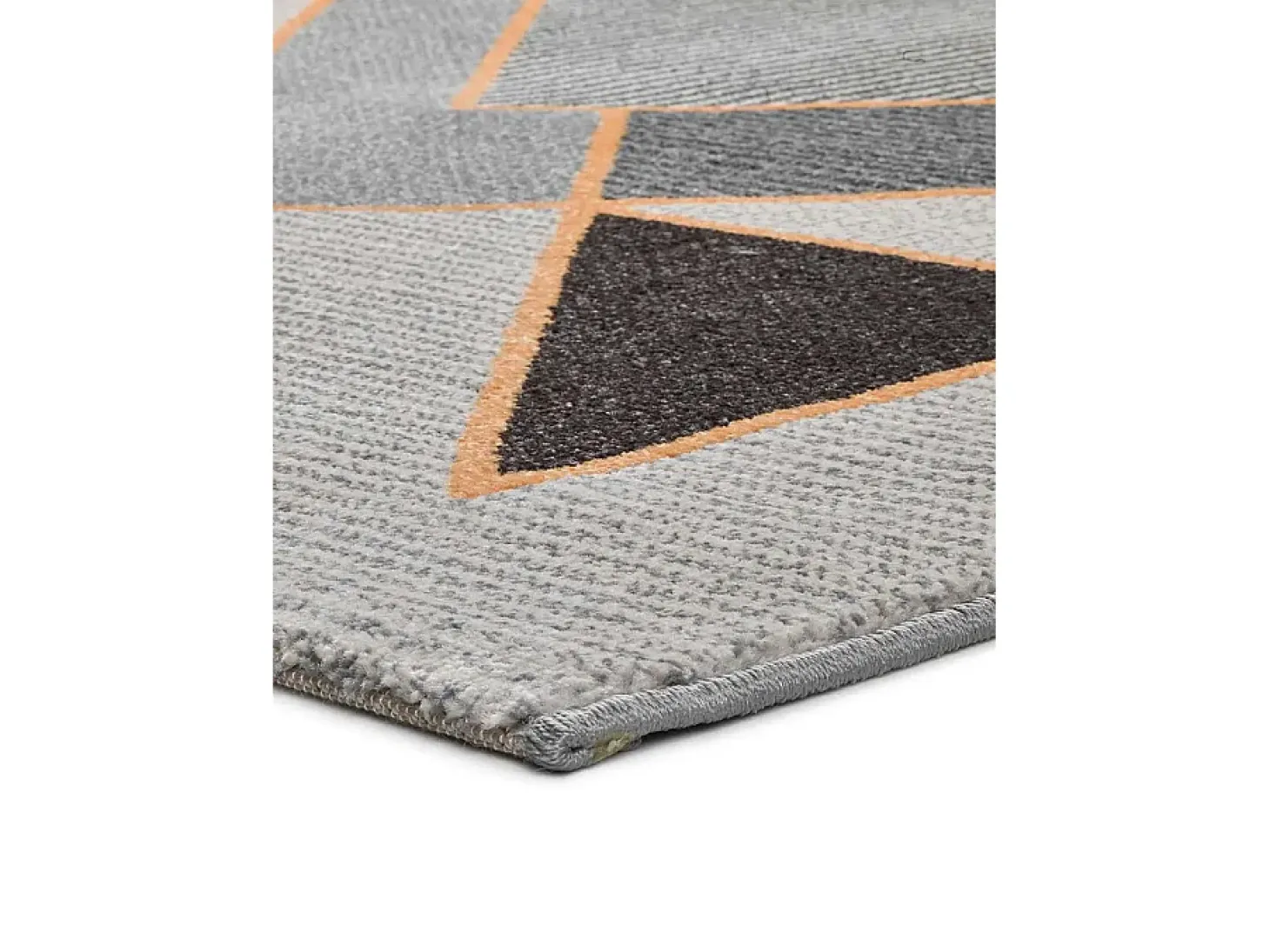 Alfombra interior - geométrico - gris - 80 x 150 cm - LEO