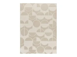 Alfombra interior - geométrico con relieve - blanco - 133 x 190 cm - FLORA