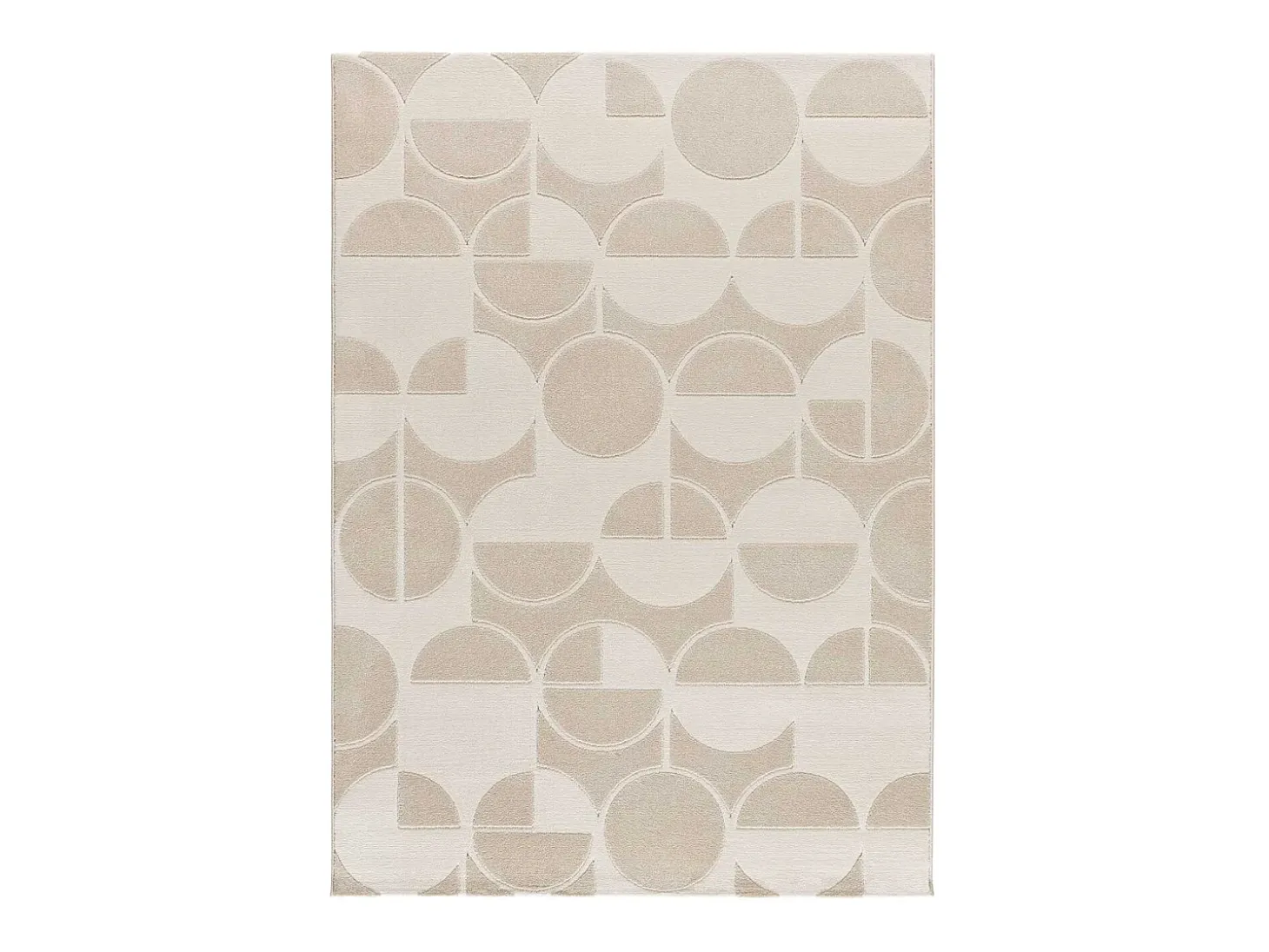 Alfombra interior - geométrico con relieve - blanco - 133 x 190 cm - FLORA