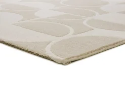 Alfombra interior - geométrico con relieve - blanco - 133 x 190 cm - FLORA