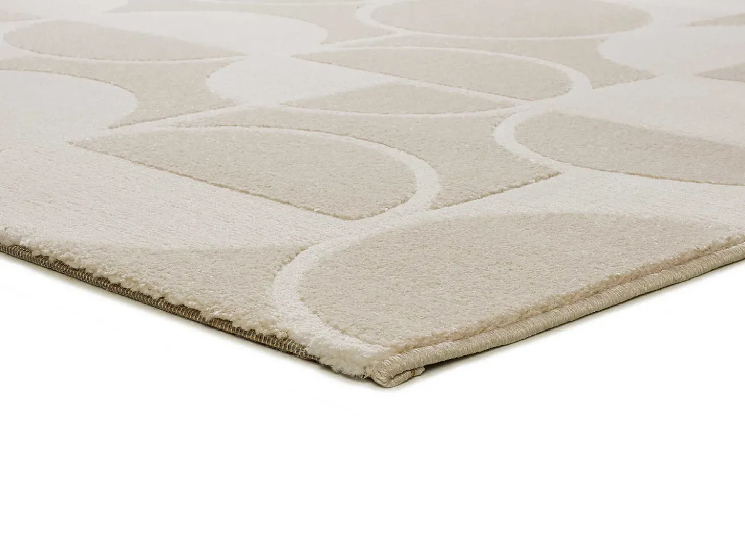 Alfombra interior - geométrico con relieve - blanco - 133 x 190 cm - FLORA