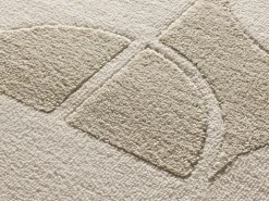 Alfombra interior - geométrico con relieve - blanco - 133 x 190 cm - FLORA