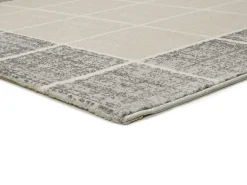 Alfombra interior - geométrico con relieve - blanco - 160 x 230 cm - FLORA