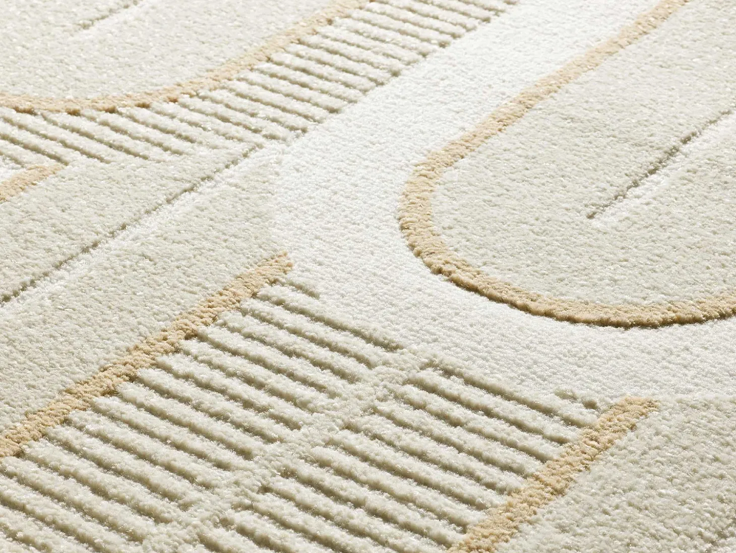 Alfombra interior - geométrico con relieve - blanco - 160 x 230 cm - FLORA