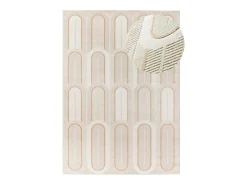 Alfombra interior - geométrico con relieve - blanco - 160 x 230 cm - FLORA