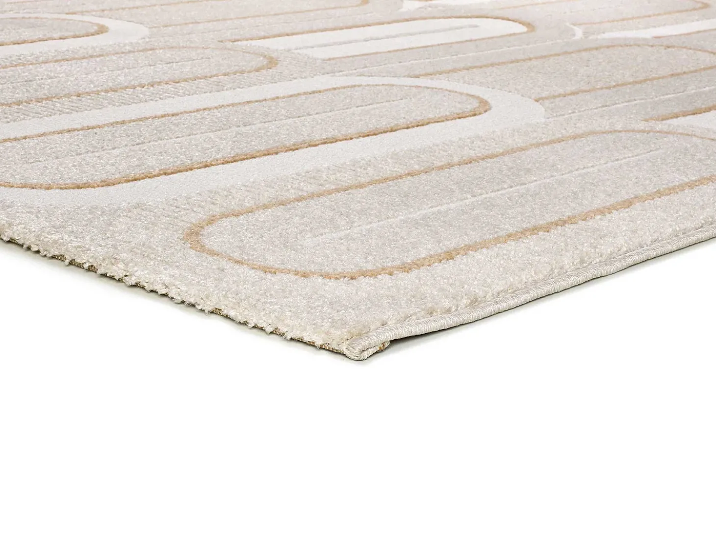 Alfombra interior - geométrico con relieve - blanco - 160 x 230 cm - FLORA