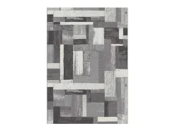 Alfombra interior - geométrico - gris - 160 x 230 cm - AMBER