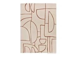 Alfombra interior - geométrico - beige / caldera - 80 x 150 cm - BERUTI