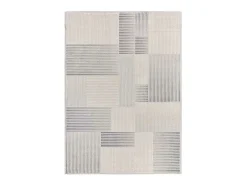 Alfombra interior - geométrico con relieve - gris - 133 x 190 cm - BARESA