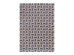 Alfombra interior - geométrico con relieve - azul / blanco - 160 x 230 cm - AMARA