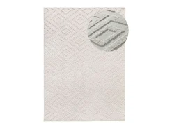 Alfombra interior - geométrico con relieve - crema - 60 x 110 cm - ESTILO